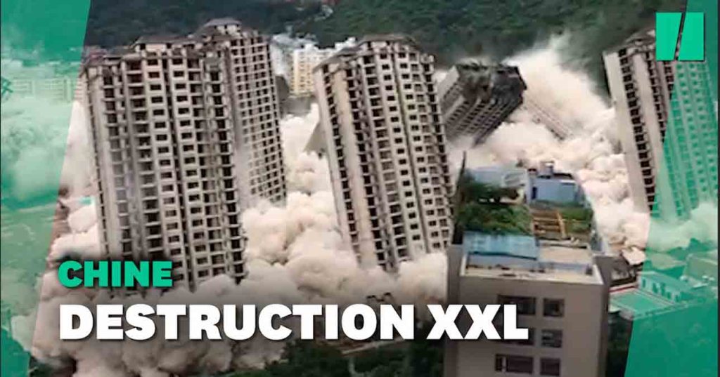 Chine: les images spectaculaires de 15 immeubles détruits en même temps