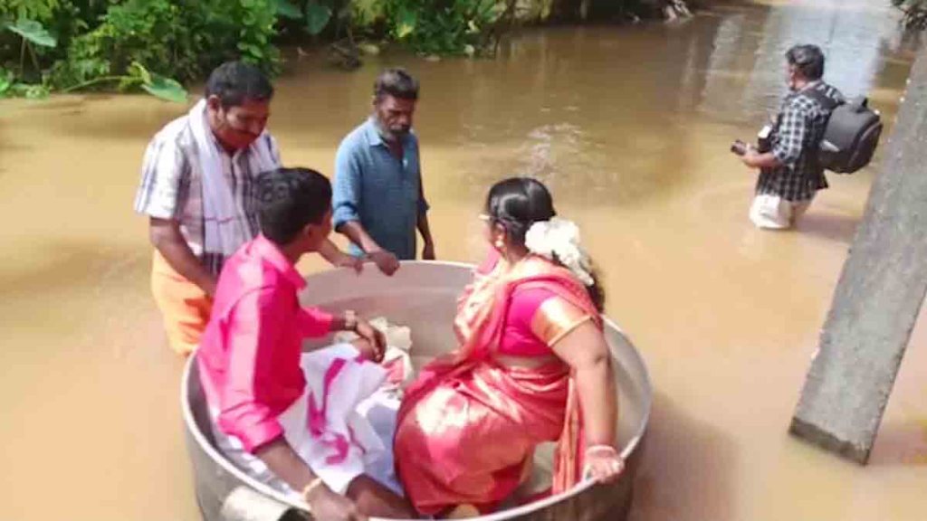 Inde: ils vont à leur mariage en marmite