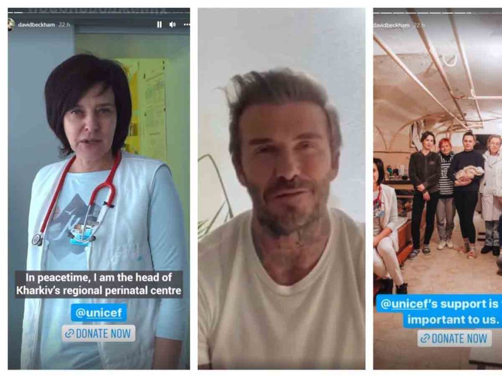 David Beckham confie son compte Instagram à une maternité des sous-sols ukrainiens