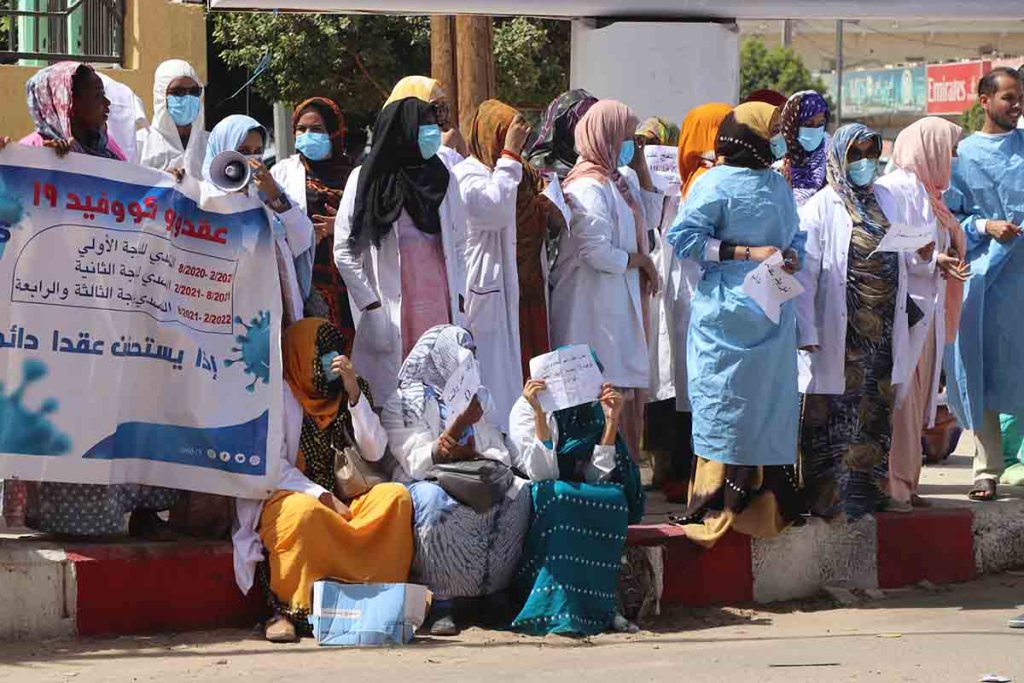 Manifestation des médecins du covid devant le ministère de la santé